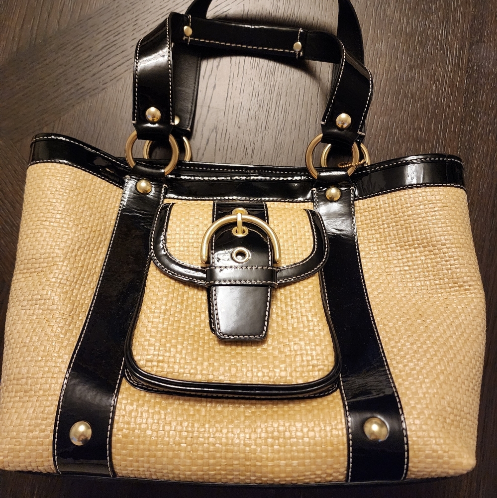 Coach medium straw vintage bag